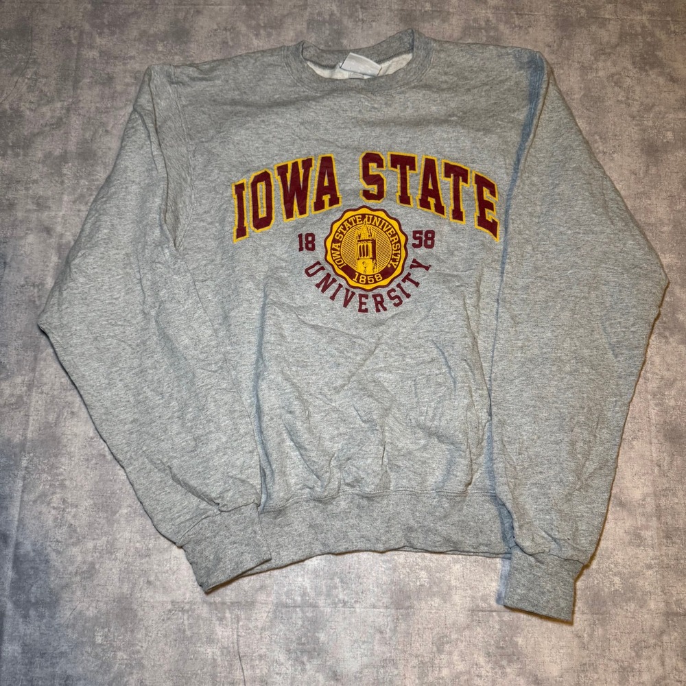 Champion Iowa State University Sweatshirt Gray Crewneck Small Eco Authentic